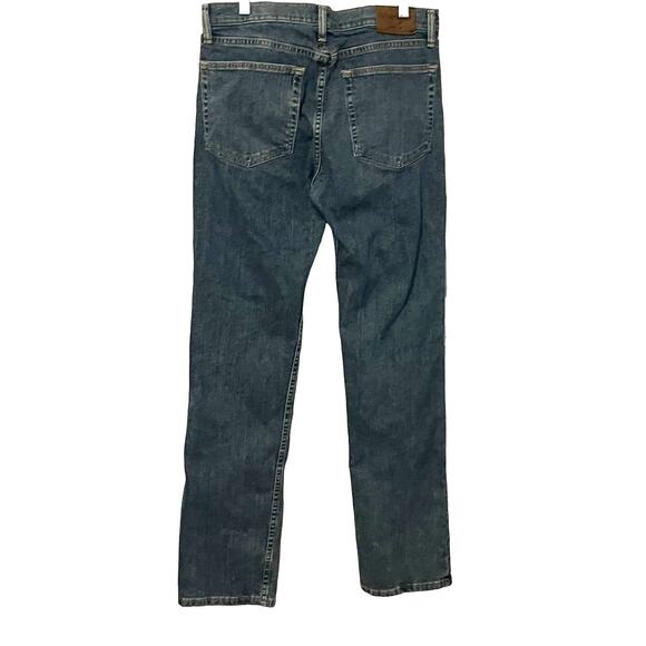 WRANGLER STRAIGHT LEG HI-RISE BLUE JEANS, MENS, 32/34 SLIM-DISTRESSED DENIM BLUE - Picture 4 of 11